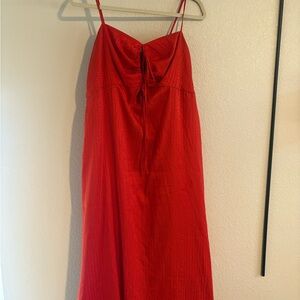 Express Elegant Shiny Orange Maxi Dress